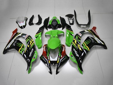 16-19 Grün Schwarz Rot Ninja Monster Kawasaki ZX10R Motorrad Verkleidung