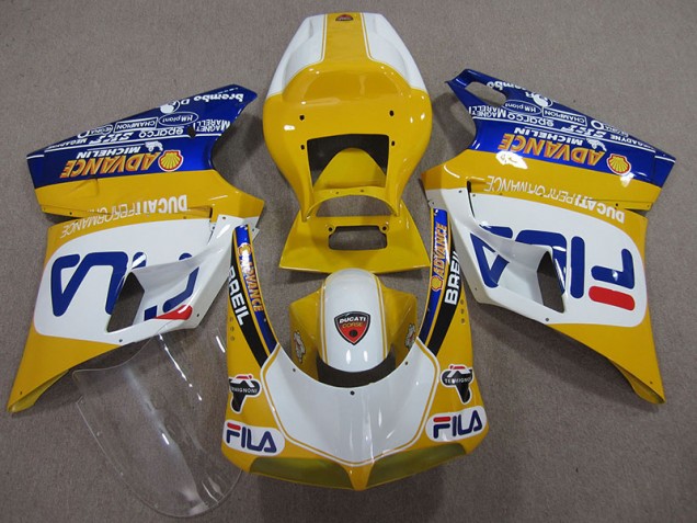 93-05 Gelb Weiß Fila Ducati 748 Motorrad Verkleidung 93-05 Gelb Weiß Fila Ducati 748 Motorrad Verkleidung
