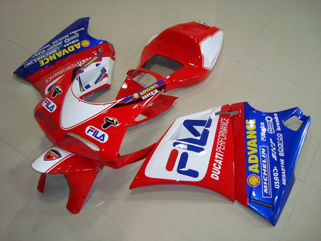 93-05 Rot Blau Fila Ducati 748 Motorrad Verkleidung 93-05 Rot Blau Fila Ducati 748 Motorrad Verkleidung