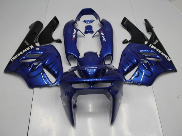 94-97 Blau schwarze Flamme Kawasaki ZX9R Motorrad Verkleidung 94-97 Blau schwarze Flamme Kawasaki ZX9R Motorrad Verkleidung