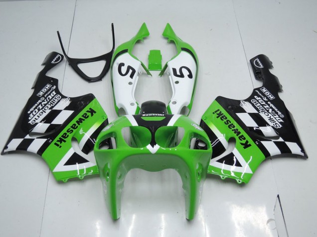 96-03 Grün Schwarz und Weiß Kawasaki ZX7R Motorrad Verkleidung 96-03 Grün Schwarz und Weiß Kawasaki ZX7R Motorrad Verkleidung