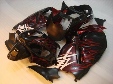 96-07 Schwarz rote Flamme Suzuki GSXR 1300 Hayabusa Motorrad Verkleidungen