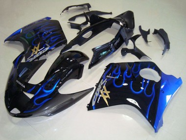 96-07 Schwarze Blau Flamme Honda CBR1100XX Blackbird Motorrad Verkleidung