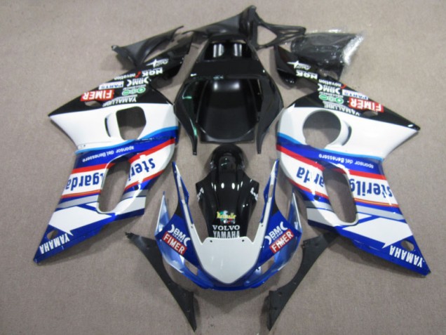 98-02 BM FIMER VOLVO Blau Weiß Schwarz Yamaha YZF R6 Motorrad Verkleidung 98-02 BM FIMER VOLVO Blau Weiß Schwarz Yamaha YZF R6 Motorrad Verkleidung