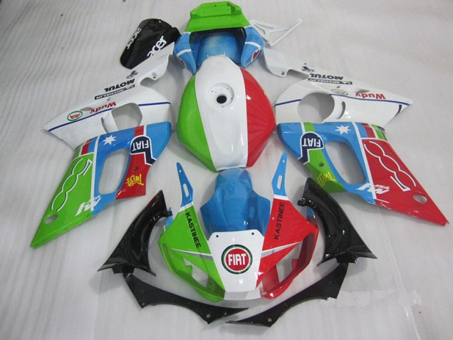 98-02 Blau Rot Fiat Kastinee Yamaha YZF R6 Motorrad Verkleidung 98-02 Blau Rot Fiat Kastinee Yamaha YZF R6 Motorrad Verkleidung