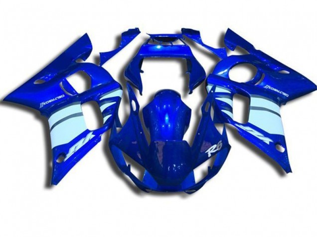 98-02 Blau und Weiß Yamaha YZF R6 Motorrad Verkleidung 98-02 Blau und Weiß Yamaha YZF R6 Motorrad Verkleidung