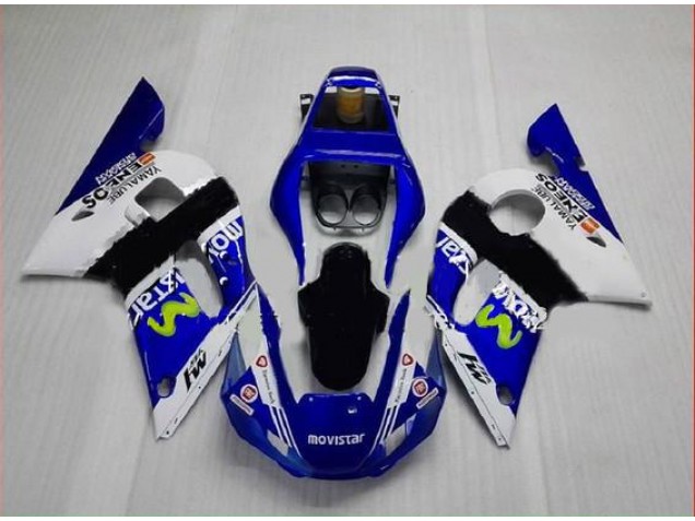 98-02 Blaugrün Weiß Yamaha YZF R6 Motorrad Verkleidung