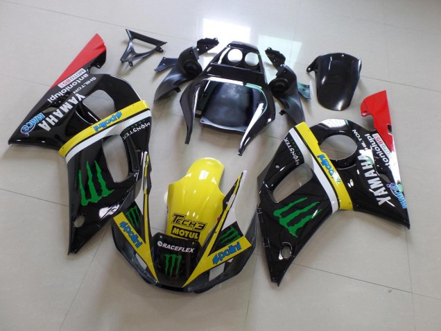 98-02 Schwarz gelbes Monster Yamaha YZF R6 Motorrad Verkleidung 98-02 Schwarz gelbes Monster Yamaha YZF R6 Motorrad Verkleidung