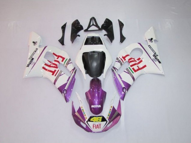 98-02 Weiß Lila Fiat 46 Yamaha YZF R6 Motorrad Verkleidung 98-02 Weiß Lila Fiat 46 Yamaha YZF R6 Motorrad Verkleidung