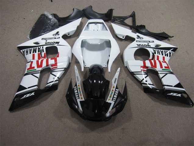 98-02 Weiß Schwarz Fiat Yamaha YZF R6 Motorrad Verkleidung 98-02 Weiß Schwarz Fiat Yamaha YZF R6 Motorrad Verkleidung